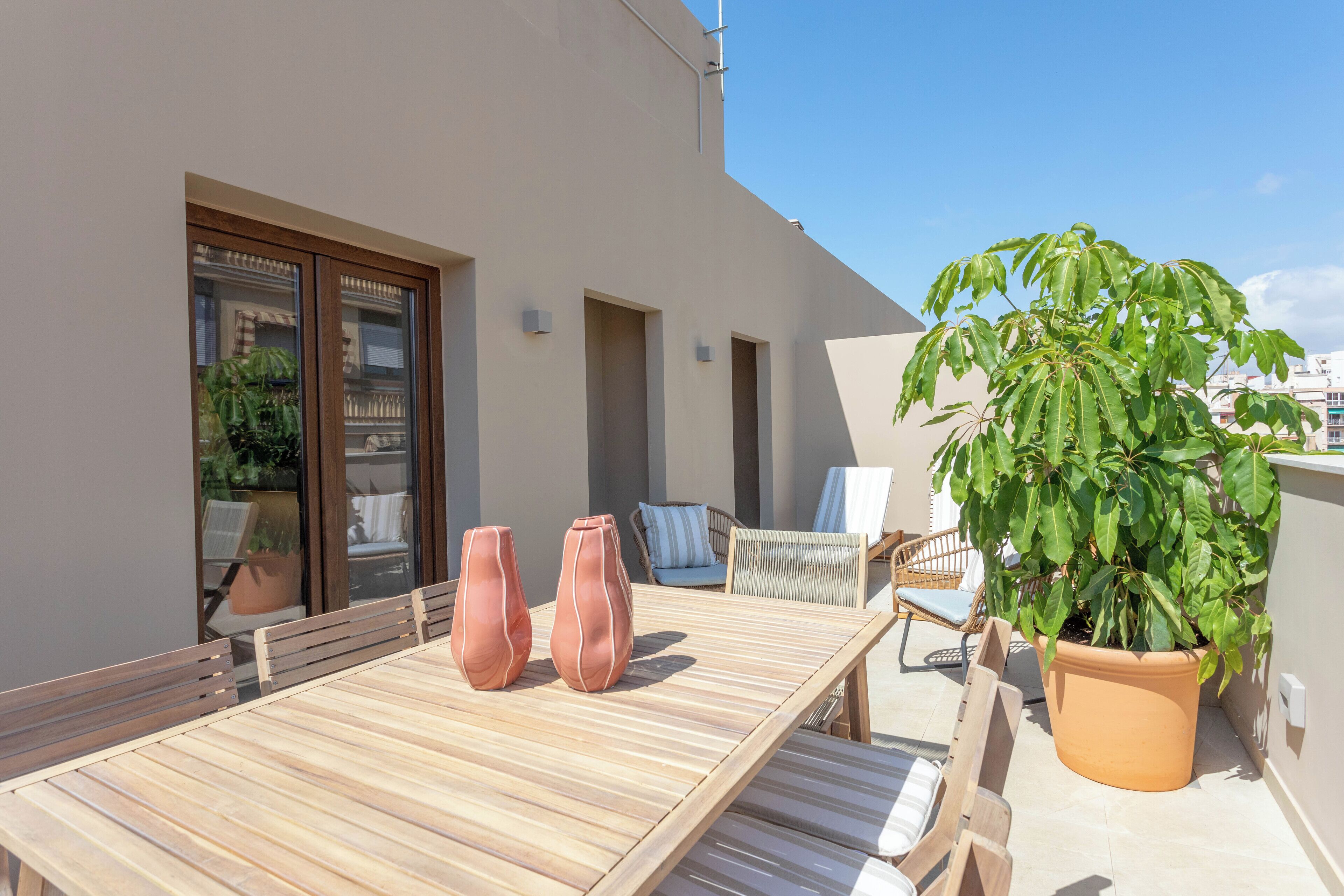 Cobertura básico, varanda, vista para a cidade | Terraço/pátio