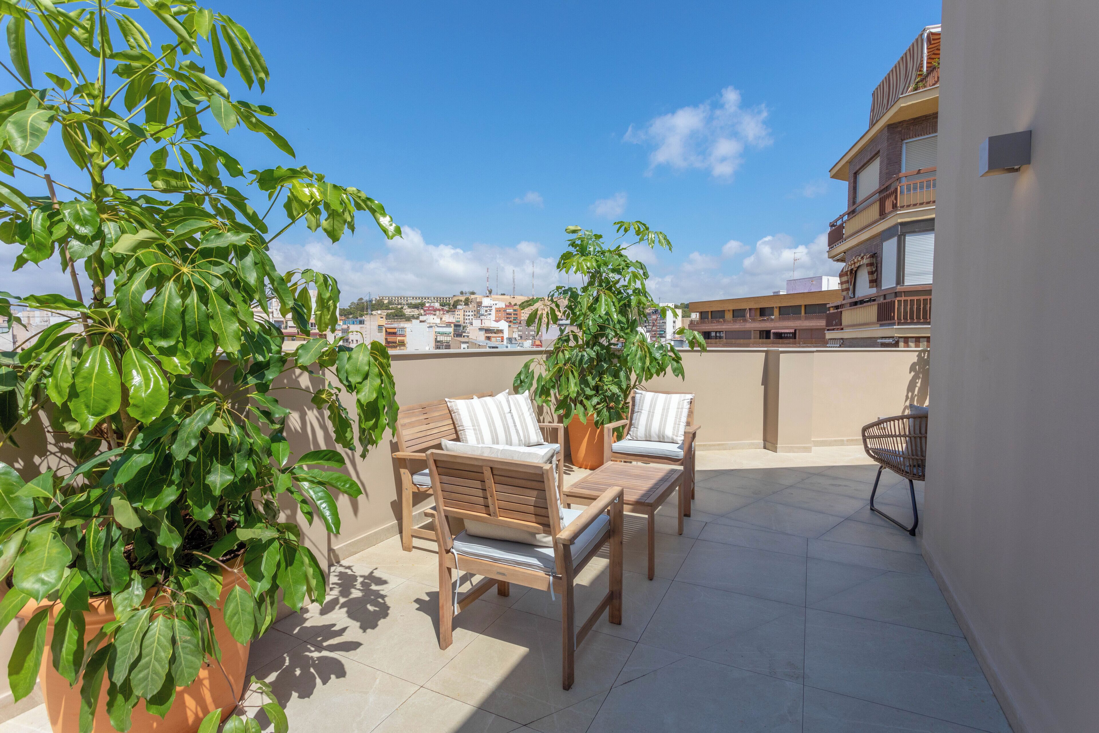 디럭스 펜트하우스, 파티오, 시내 전망 | 테라스/파티오