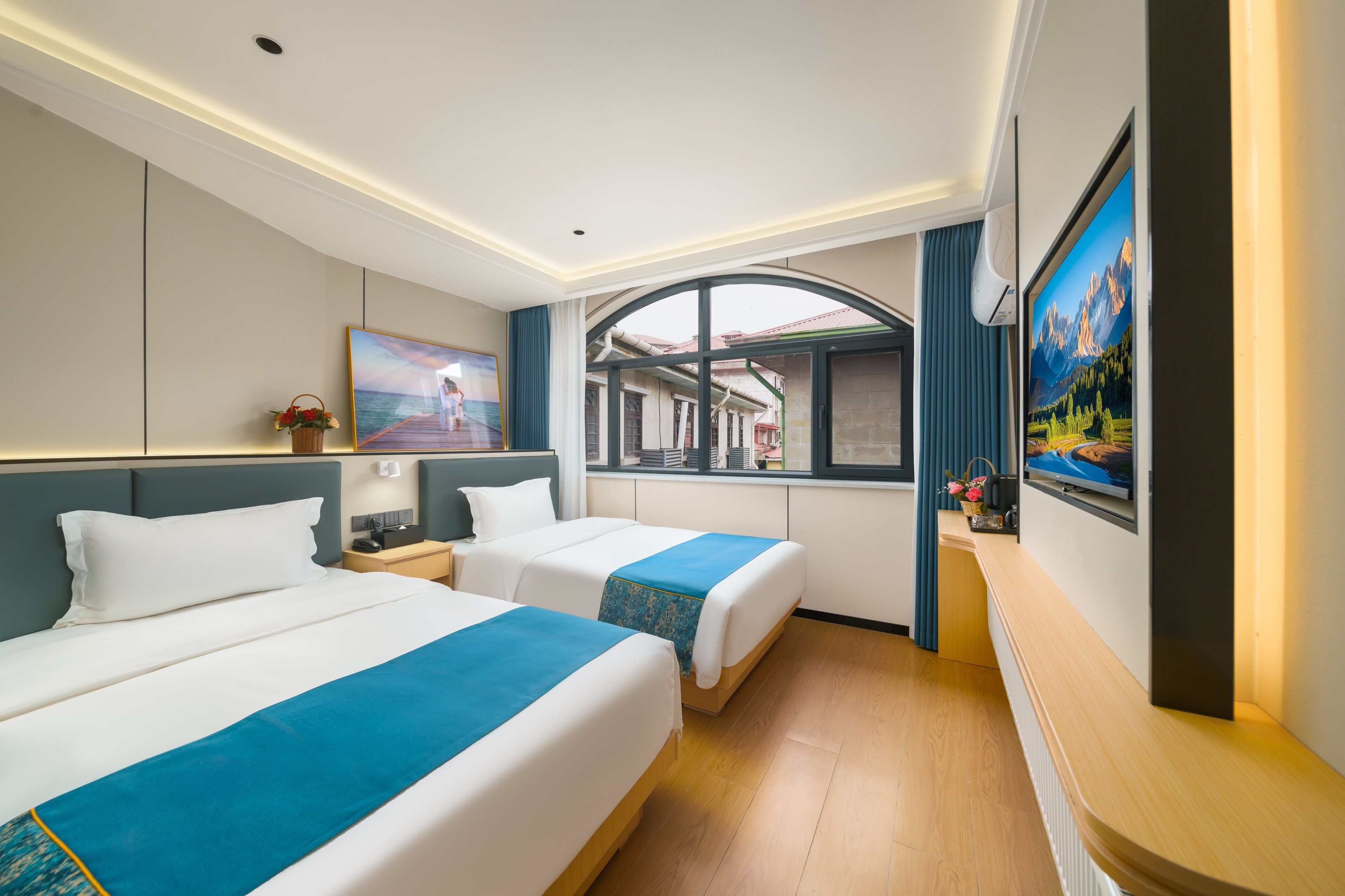 Economy Double Room, Mountain View | Premium bedding, down comforters, individually decorated