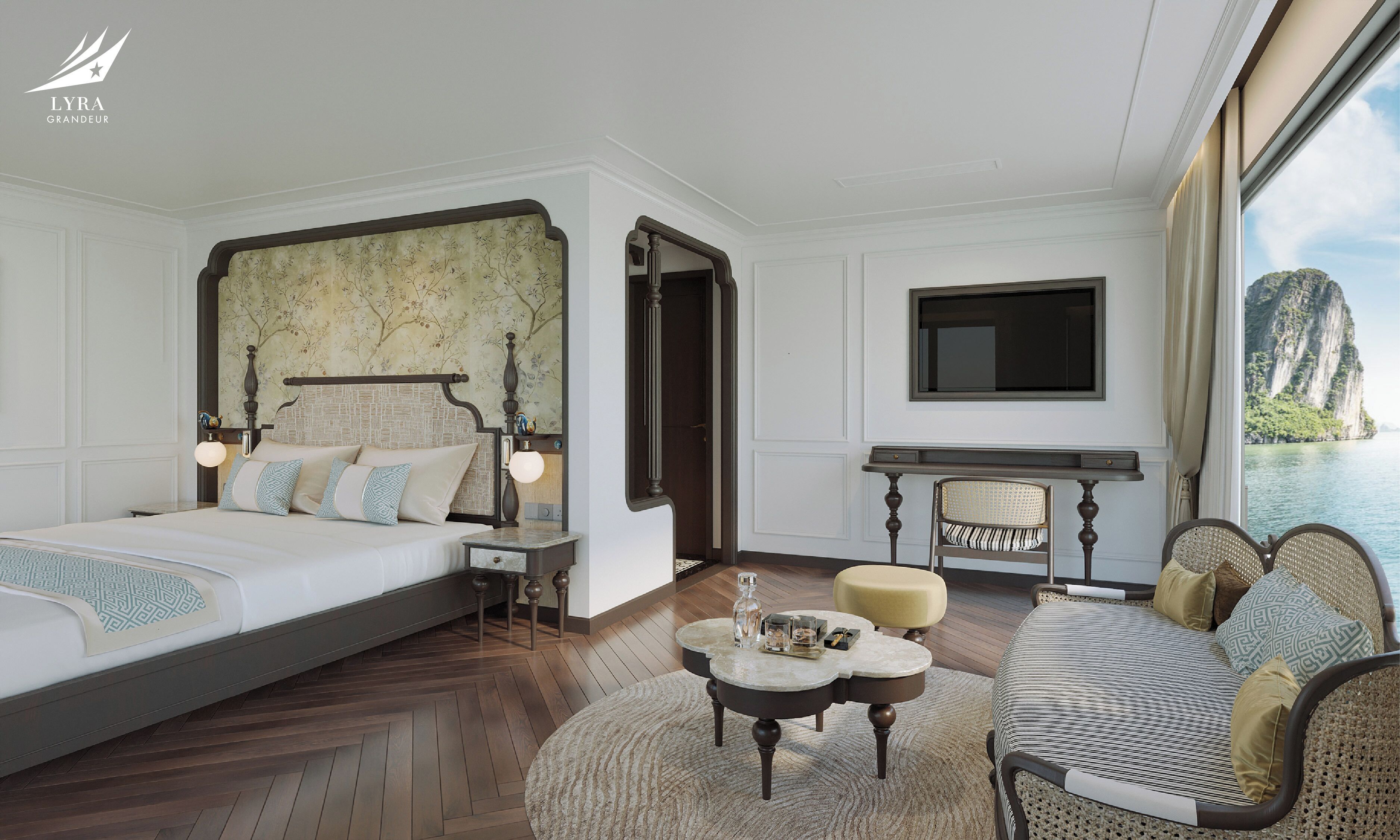 Luksusrom, havutsikt | Minibar, skrivebord, skrivebord for bærbar PC og lydisolert