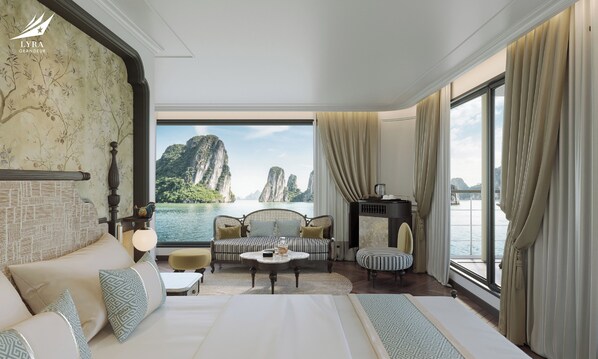 Luxury Room, Ocean View | Desk, laptop workspace, soundproofing, iron/ironing board - Lyra Grandeur Luxury Cruise (Ha Long)
