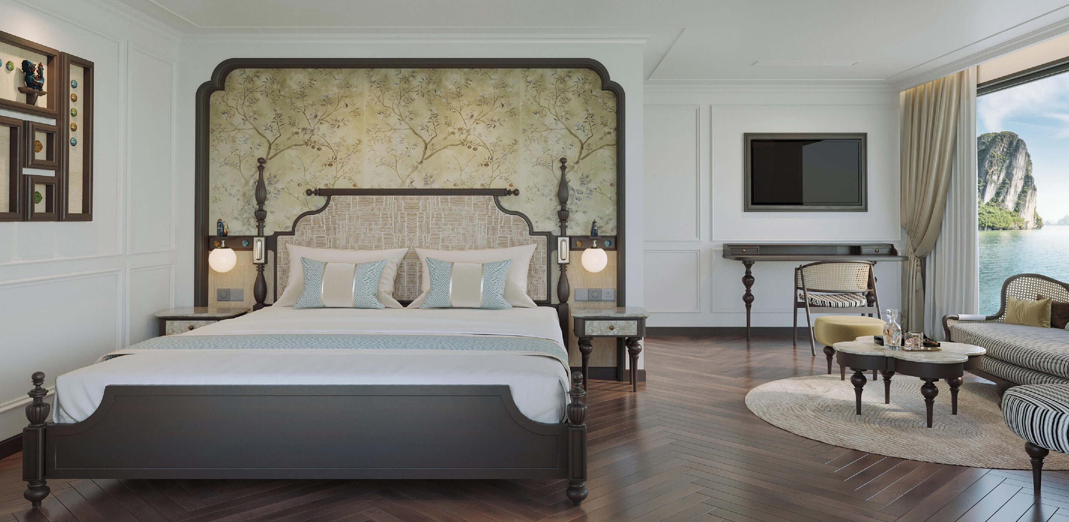 Luxury Room, Ocean View | Minibar, desk, laptop workspace, soundproofing