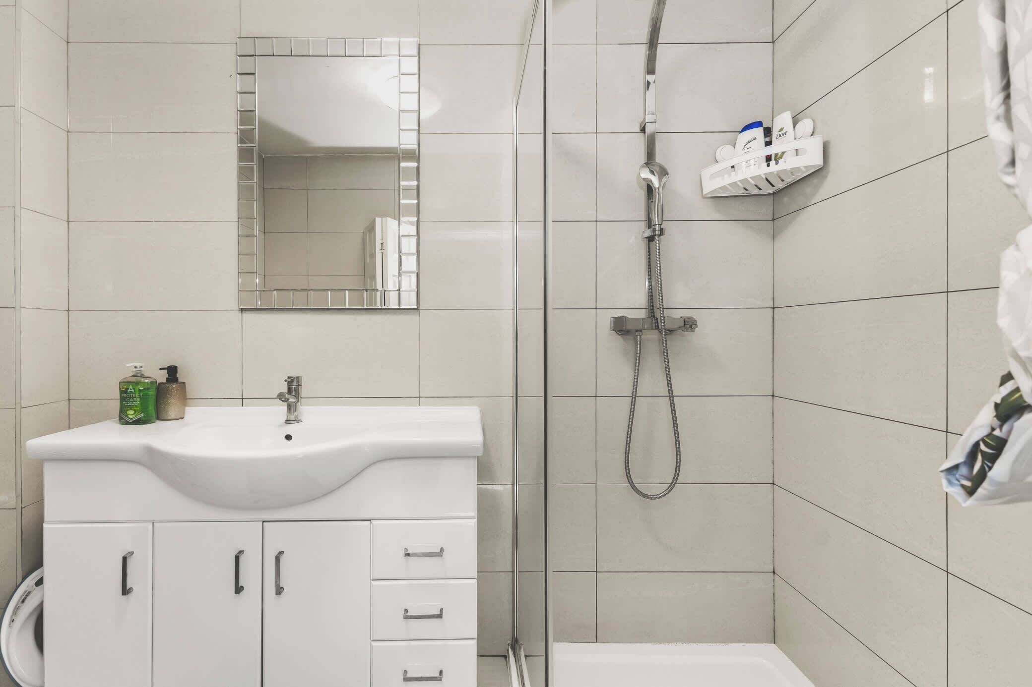 Shower, hair dryer