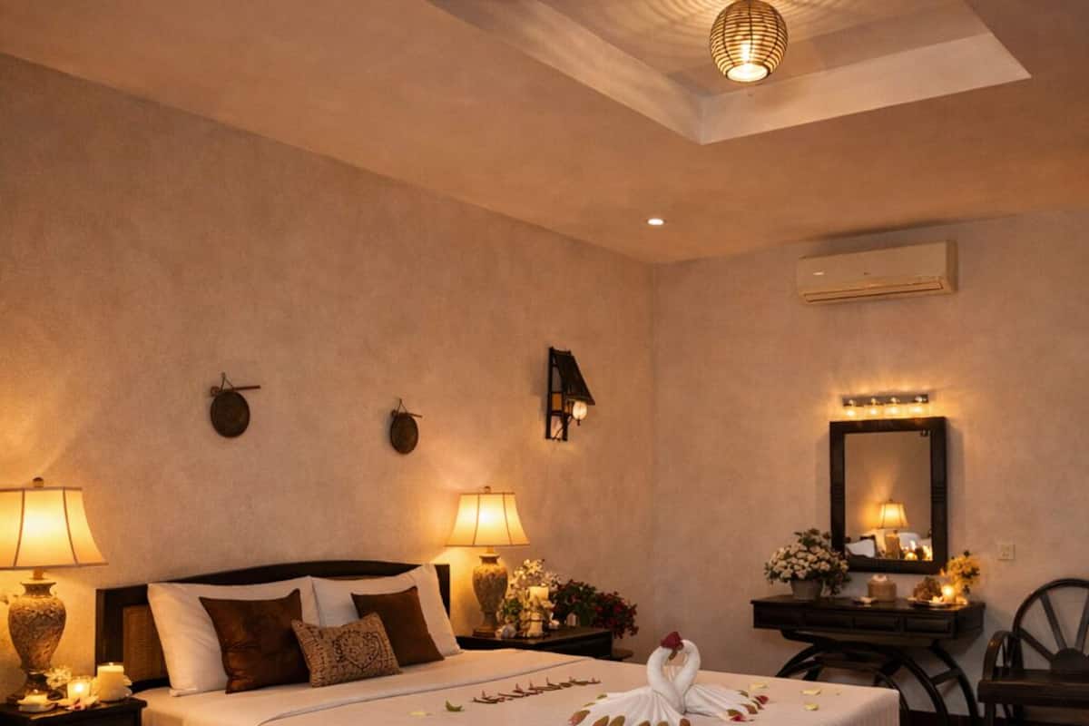 Kamar Keluarga, balkon, pemandangan kebun | Seprai premium, minibar, meja kerja, dan seprai linen