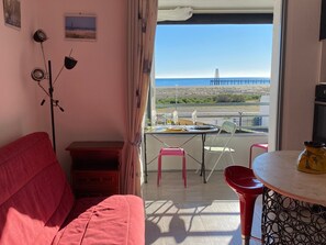 TV - Renovated 1-bedroom apartment, 4 people, sea view, elevator, parking (Port Leucate)