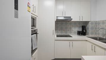 Leilighet, balkong, hageutsikt | Eget kjøkken