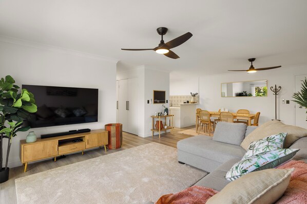 Apartment, Balcony, Garden View | Living area - Coastal Cool in Prime Burleigh Heads (Burleigh Heads)