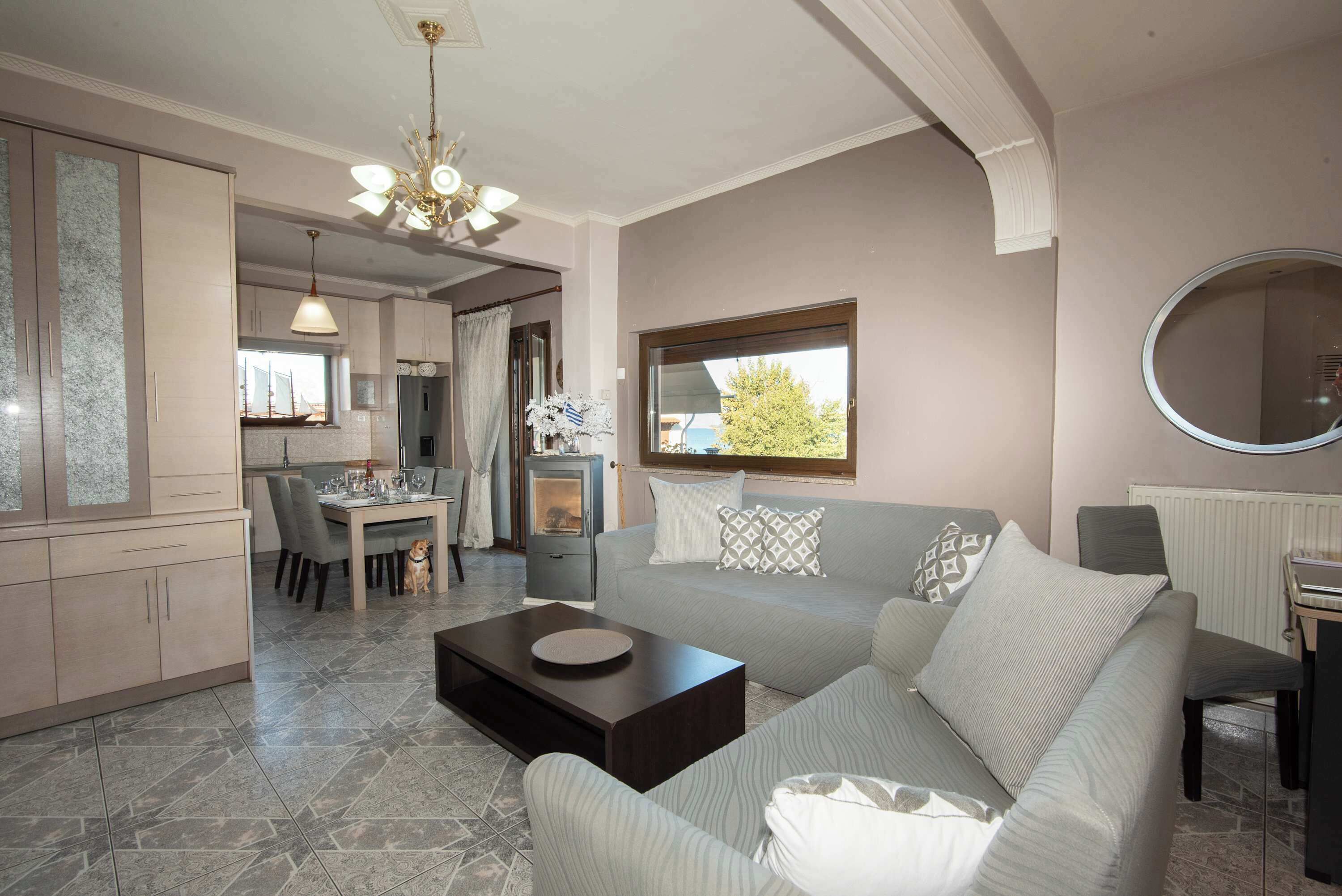 Inviting lounge space with a warm, homely atmosphere, offering comfort and privacy for peaceful evenings indoors.