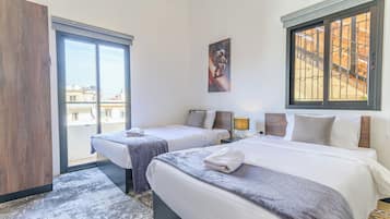 Apartamento, 2 quartos, sacada, vista para a cidade | Roupas de cama de algodão egípcio, roupas de cama premium