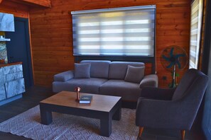 Luksusbungalow, näköala laaksoon | Oleskelualue