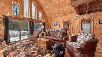 TV connectée, cheminée, lecteur de DVD, vidéothèque