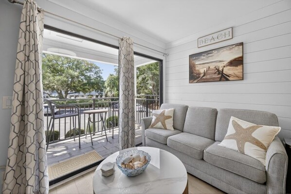 Condo, 1 Bedroom | Living area - South End - 180 Sea Side Villas 1 Bedroom Condo (Hilton Head Island)