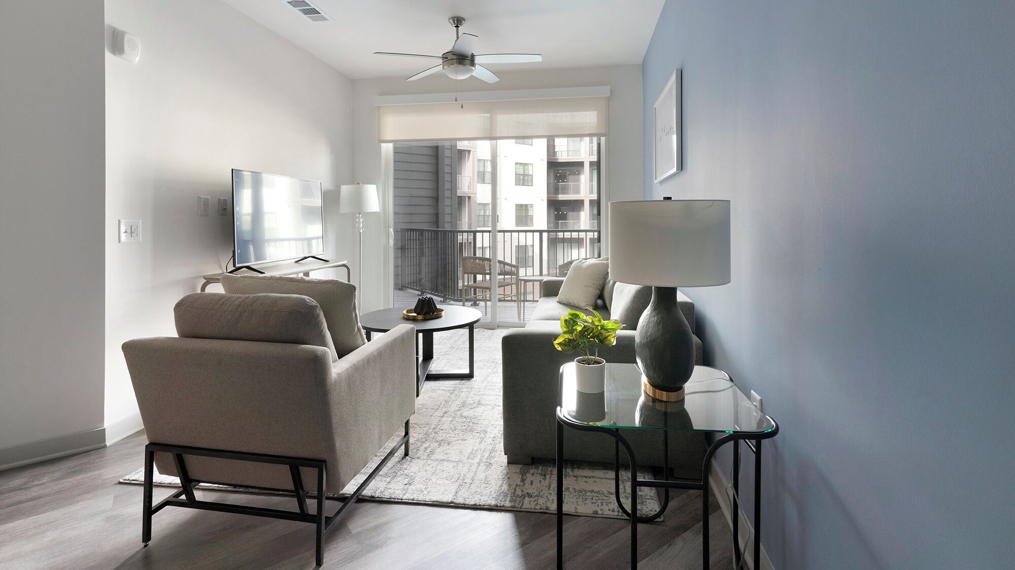 Apartment (1 Bedroom) | Living area | 50-inch TV with digital channels