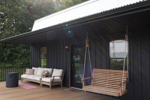 Terrace/patio - 2-bedroom Aframe cabin in delightful Sugarcreek. (Sugarcreek)