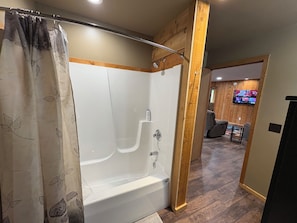 Hair dryer, towels, soap, shampoo - Cozy 2-bedroom cabin near fabulous Barnes WI (Solon Springs)