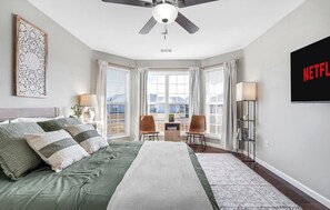 Skrivebord, wi-fi (inkludert) og sengetøy