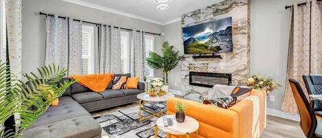 Fernseher, Kamin, Computerbildschirme
