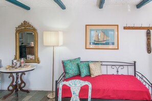 Comfort Apartment, Patio, Courtyard View | Living area - Aegina Town The Stone House  (Aegina)