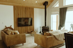 Televisión y chimenea