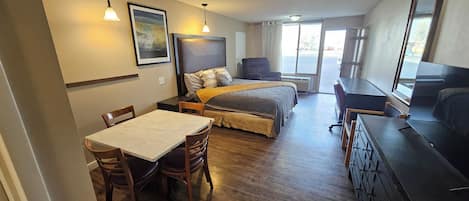 Individually decorated, individually furnished, desk, laptop workspace