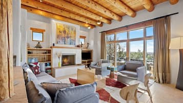 TV, fireplace, offices