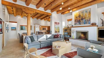 TV, fireplace, offices