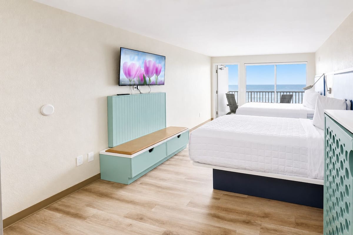 Studio, 2 Double Beds, Non Smoking, Ocean View | Premium bedding, free WiFi, bed sheets