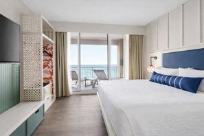 Kamar Quadruple Deluks, Beberapa Tempat Tidur, balkon, pemandangan samudra | Wi-Fi gratis