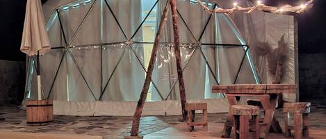 Deluxe Quadruple Room, Patio, Garden View | Free WiFi, bed sheets