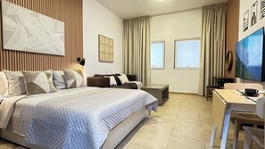 Desk, iron/ironing board, internet, bed sheets