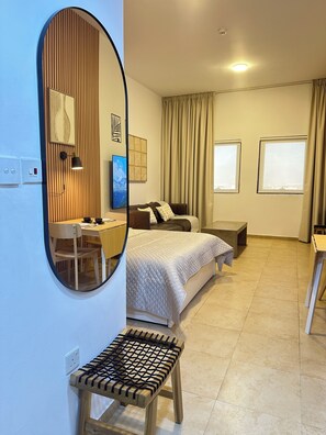 Desk, iron/ironing board, internet, bed sheets