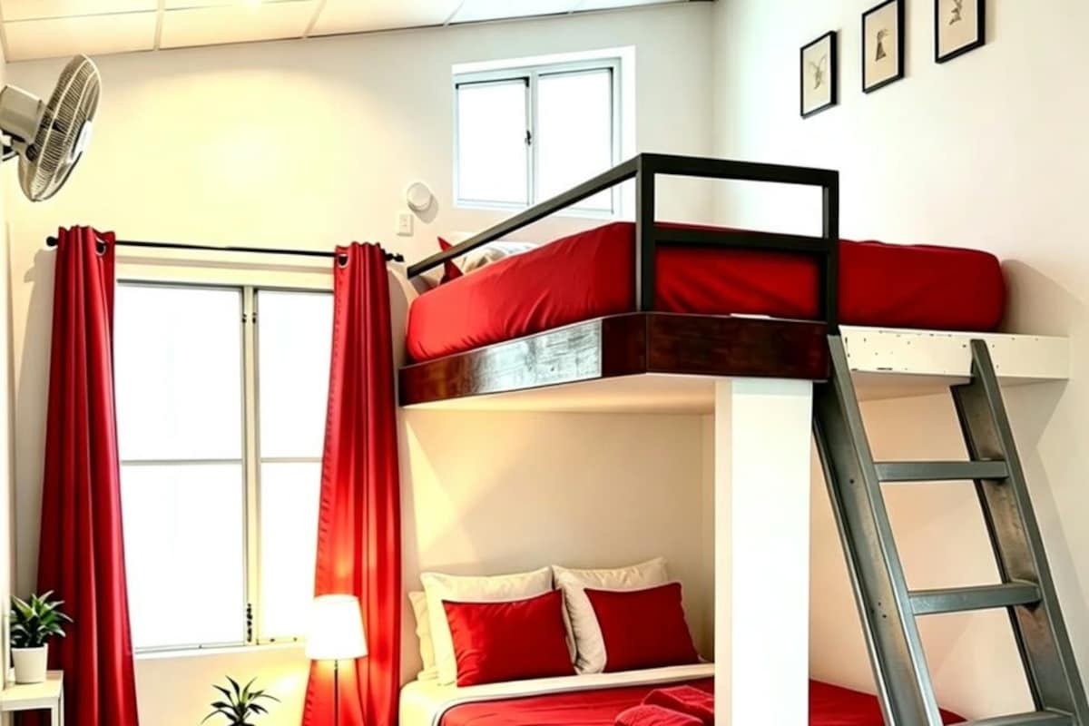 Quadruple Economy, with Private Bathroom, Balcony, Fan, and Ocean View