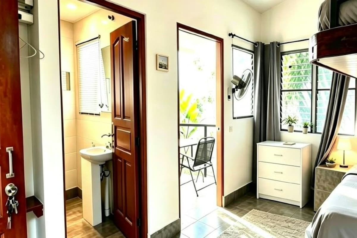 Quadruple Economy, with Private Bathroom, Balcony, Fan, and Ocean View