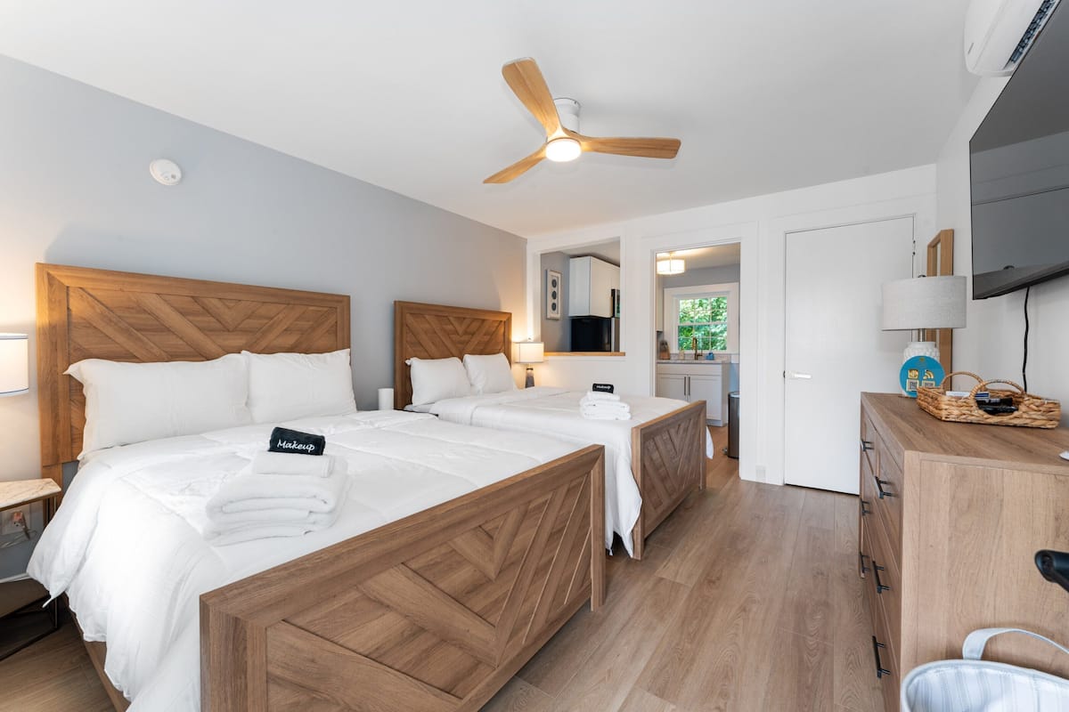 OOB Suite | 2 Full Beds | Pool & Beach (9) | Blackout drapes, iron/ironing board, free WiFi, bed sheets