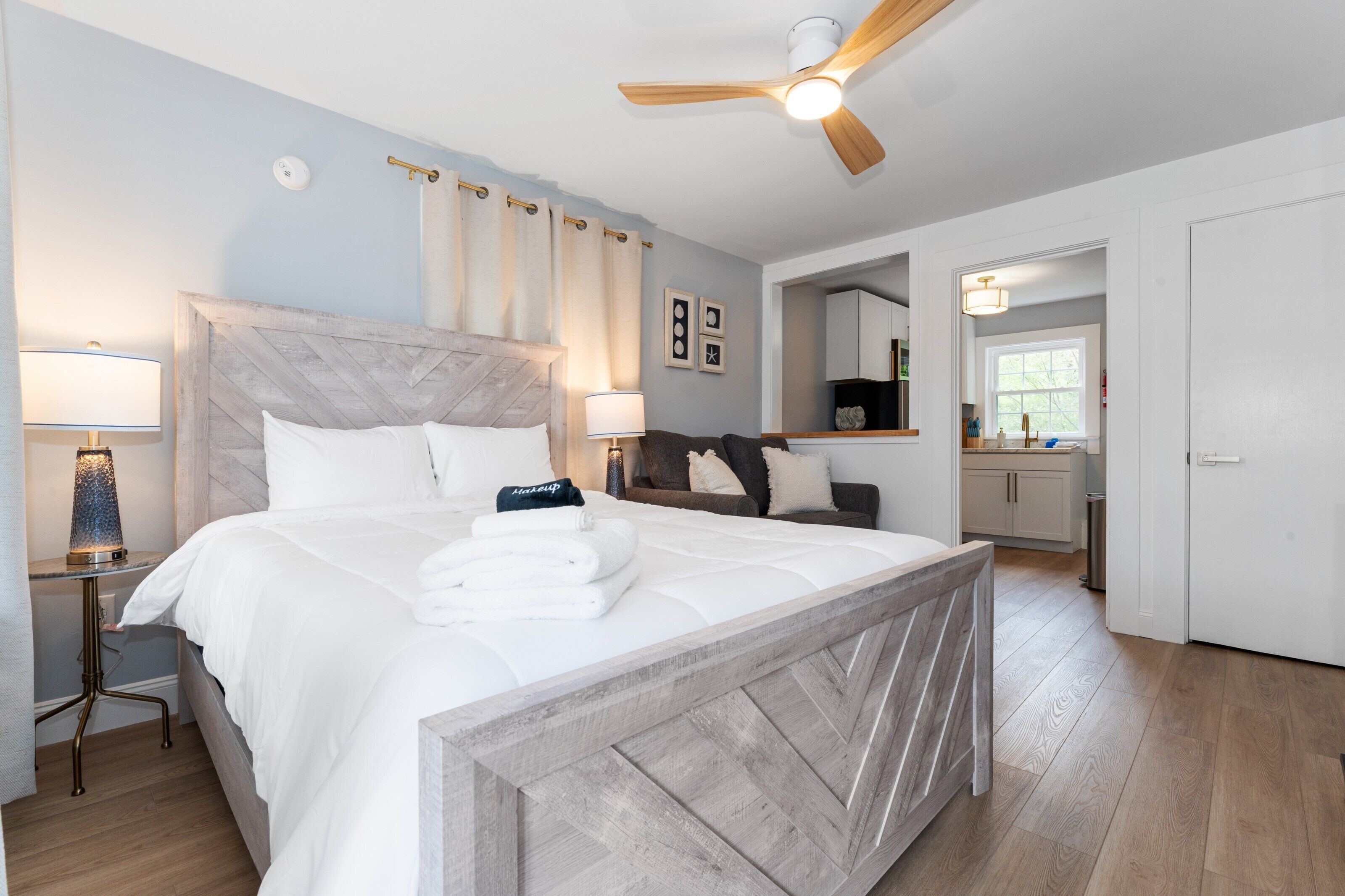 Cozy Queen Suite Near Pool & Beach | OOB (6) | Blackout drapes, iron/ironing board, free WiFi, bed sheets