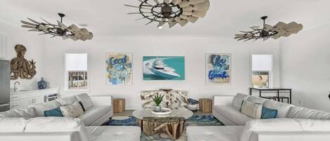 Télévision, cheminée