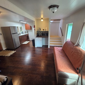 Smart TV, chimenea y libros