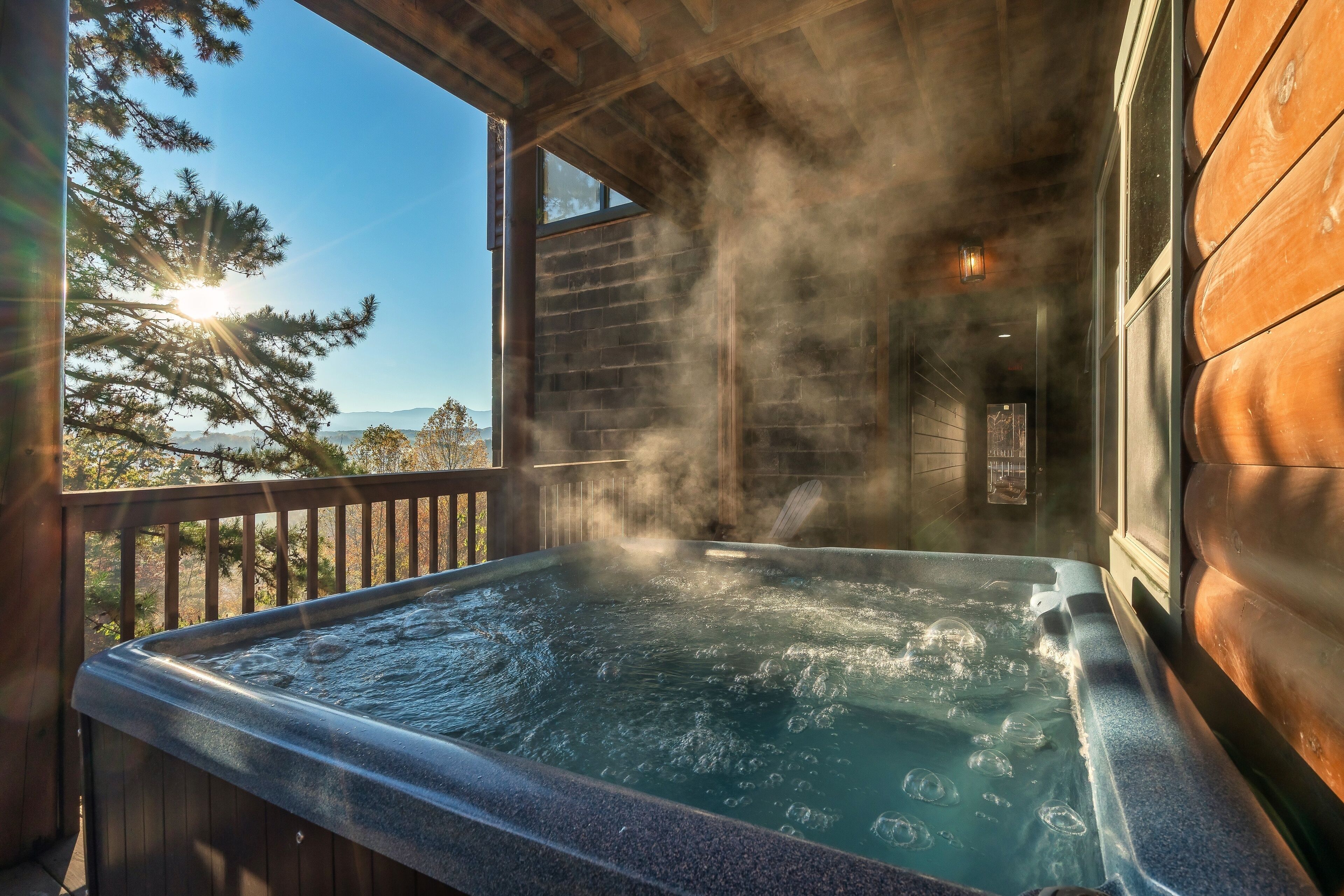 Outdoor spa tub