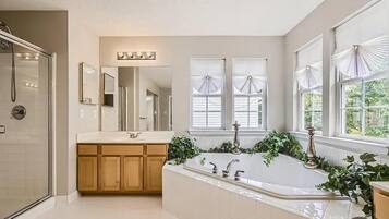 Secadora de cabello, toallas, jabón, papel de baño