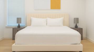 Tabla de planchar con plancha, wifi y ropa de cama