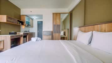 Estúdio standard, 1 quarto | Roupa de cama