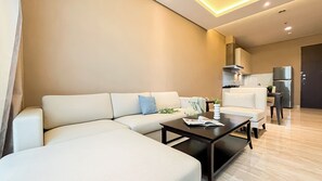 Standard Apartment, 2 Bedrooms | Living area - Modern And Comfy 2Br With Extra Room At Four Winds Apartment (Jakarta)