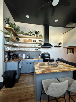 Private kitchen - Cute, new, modern duplex in renovated schoolhouse (Skowhegan)