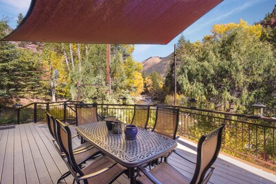 Experience cozy comfort at Sawpit Stonehouse near Placerville, CO.