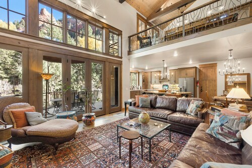 Experience cozy comfort at Sawpit Stonehouse near Placerville, CO.