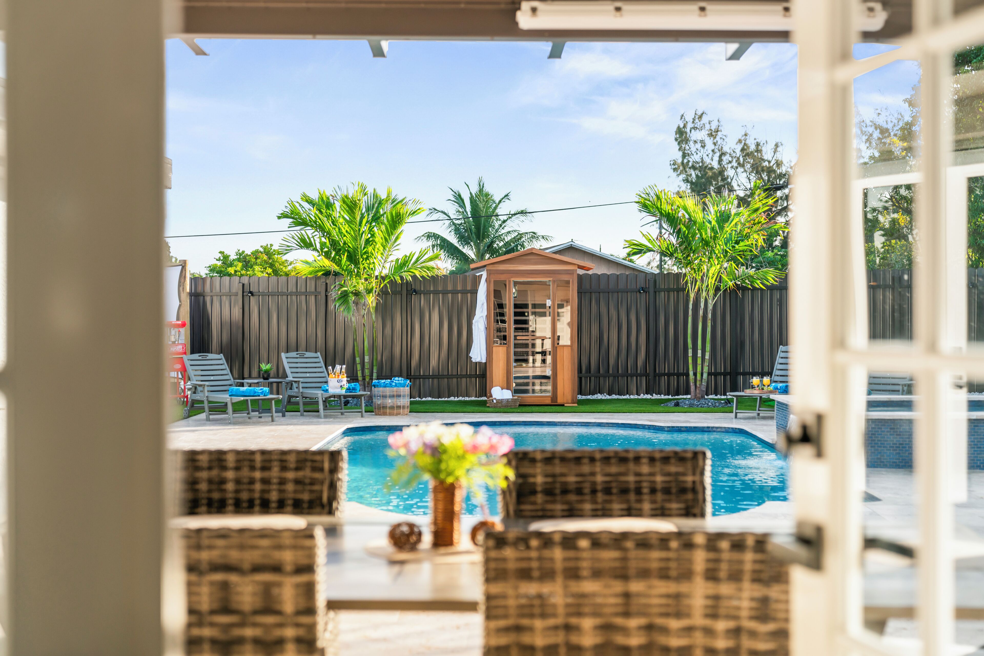 Piscine extérieure, piscine chauffée