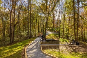 Property grounds - Romantic Mirrored Cabin w/ Hot Tub & Sauna on 17 Private Acres (New Plymouth)