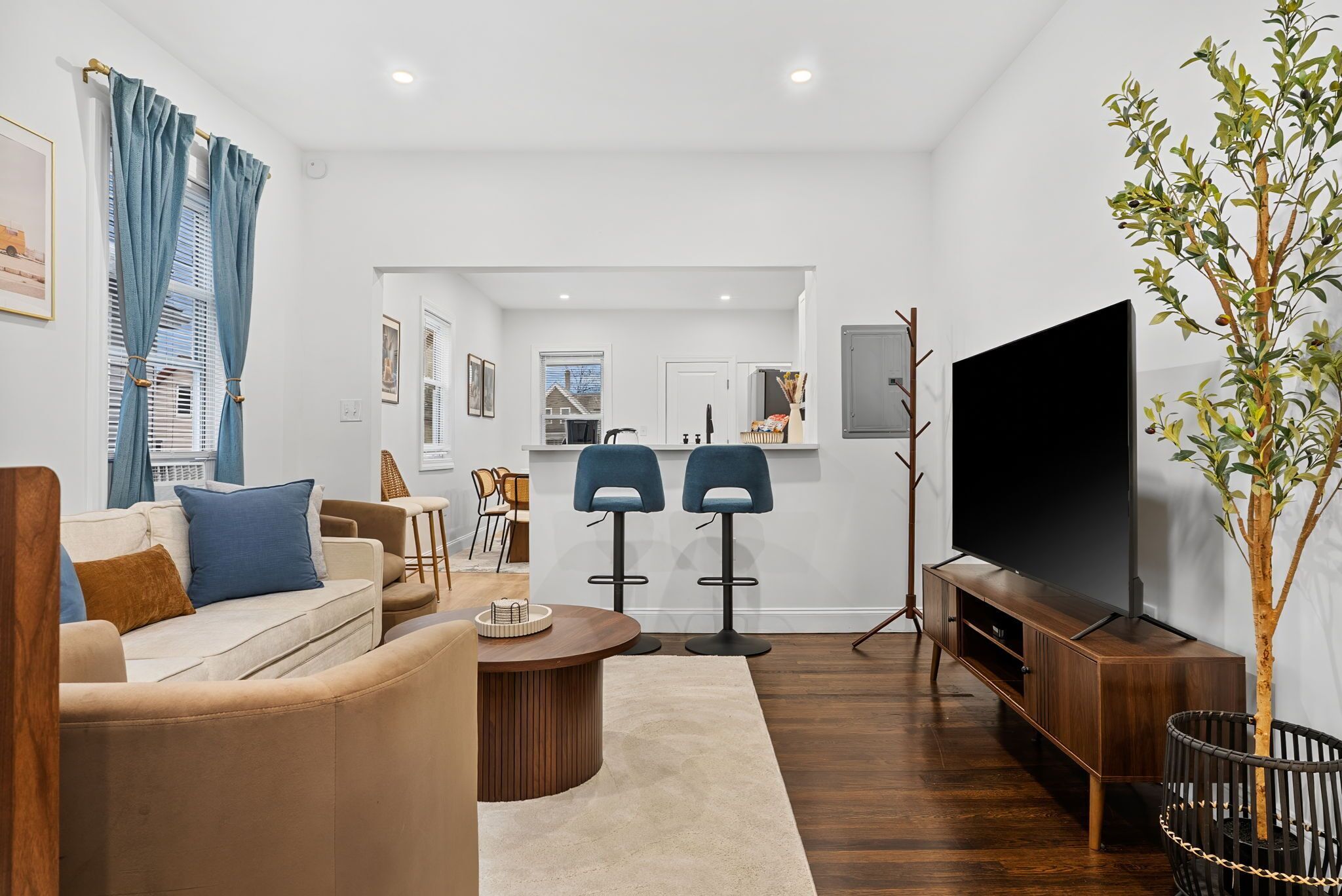 Smart TV, foosball, books