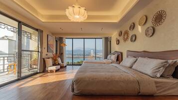 Premium bedding, down duvets, individually decorated