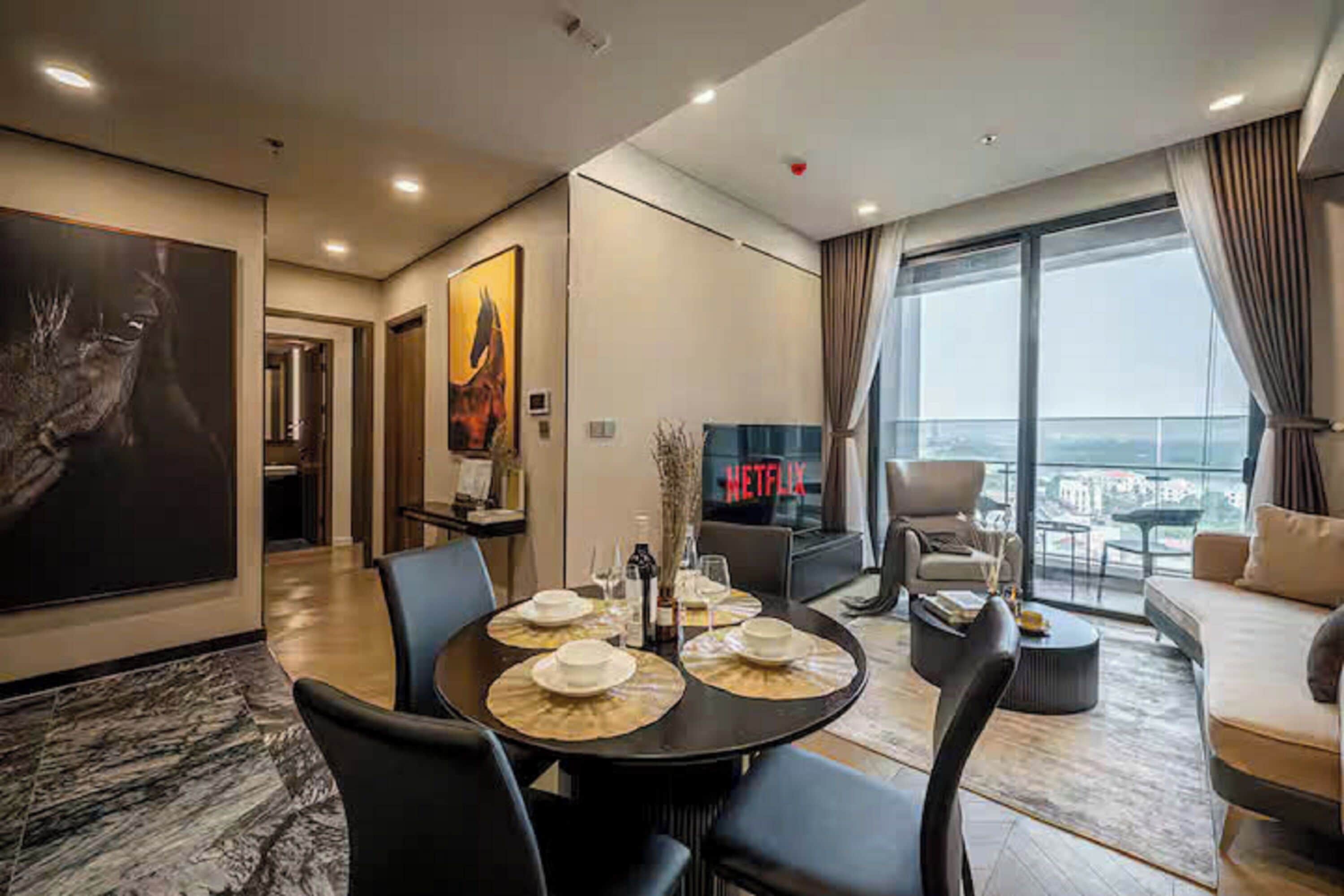 总统套房, 2 间卧室, 可进入俱乐部酒廊, 城市景观 | 埃及棉床单、 高档床上用品、羽绒被、Select Comfort 床